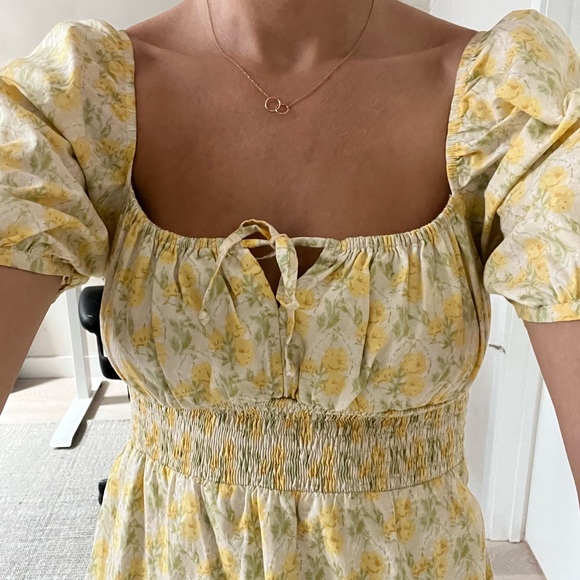 Faithfull the brand yellow floral mini dress - Picture 6 of 10